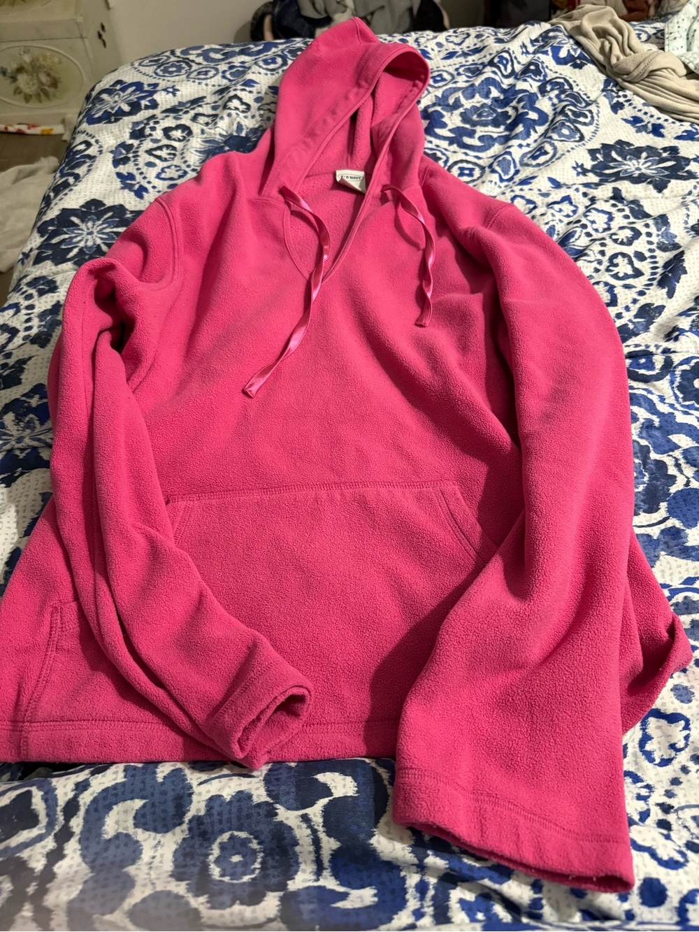 Old Navy Hot Pink Hooded Fleece Pullover